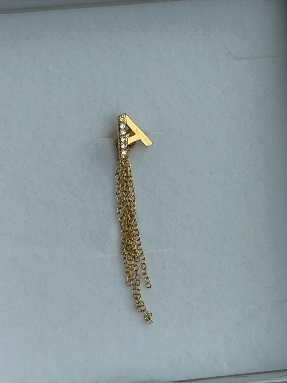BRAND NEW - Oak and Luna Inez Initial Chain Earring - “A”